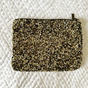 Zara Sequin Evening Clutch Pouch in Gold